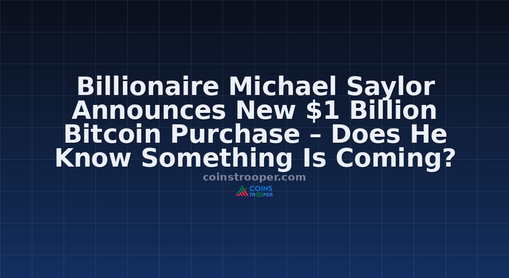 Billionaire Michael Saylor Announces New $1 Billion Bitcoin Purchase – Does He Know Something Is Coming?