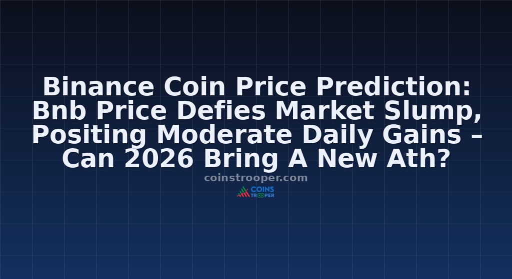 Binance Coin Price Prediction: Bnb Price Defies Market Slump, Positing Moderate Daily Gains – Can 2026 Bring A New Ath?