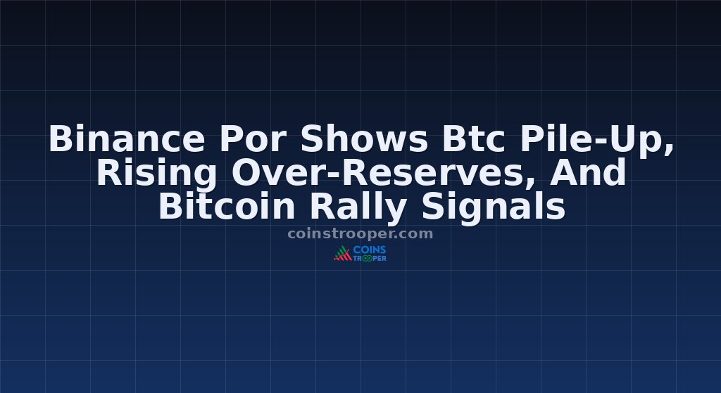 Binance Por Shows Btc Pile-Up, Rising Over-Reserves, And Bitcoin Rally Signals
