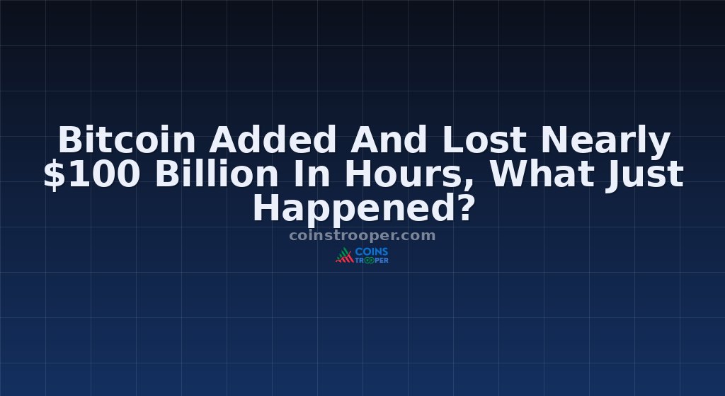 Bitcoin Added And Lost Nearly $100 Billion In Hours, What Just Happened?