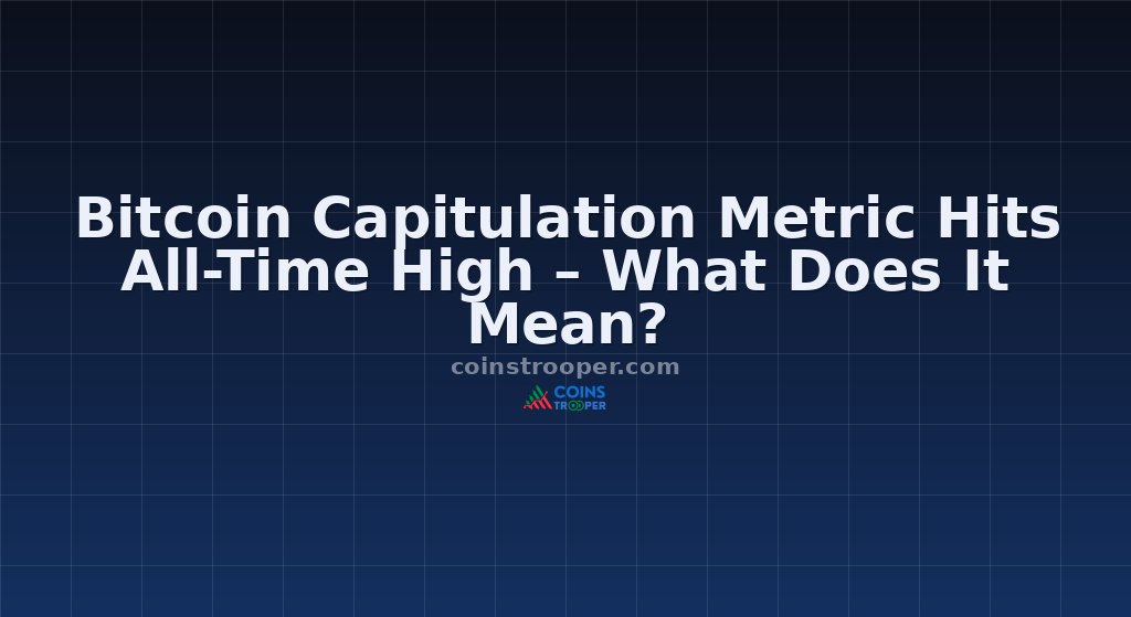 Bitcoin Capitulation Metric Hits All-Time High – What Does It Mean?