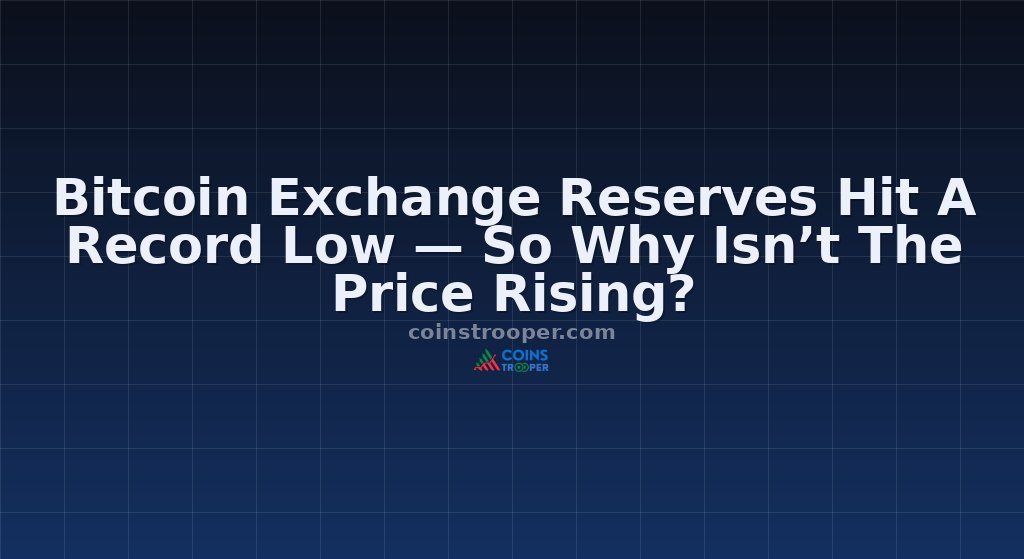 Bitcoin Exchange Reserves Hit A Record Low — So Why Isn’t The Price Rising?