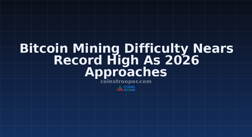 Bitcoin Mining Difficulty Nears Record High As 2026 Approaches