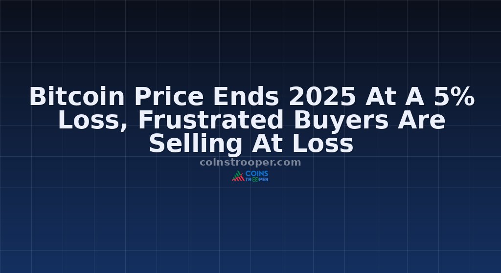 Bitcoin Price Ends 2025 At A 5% Loss, Frustrated Buyers Are Selling At Loss