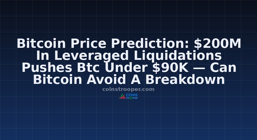 Bitcoin Price Prediction: $200M In Leveraged Liquidations Pushes Btc Under $90K — Can Bitcoin Avoid A Breakdown Below $84K?