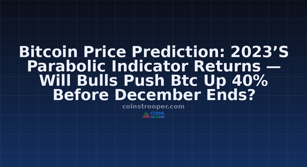 Bitcoin Price Prediction: 2023’S Parabolic Indicator Returns — Will Bulls Push Btc Up 40% Before December Ends?