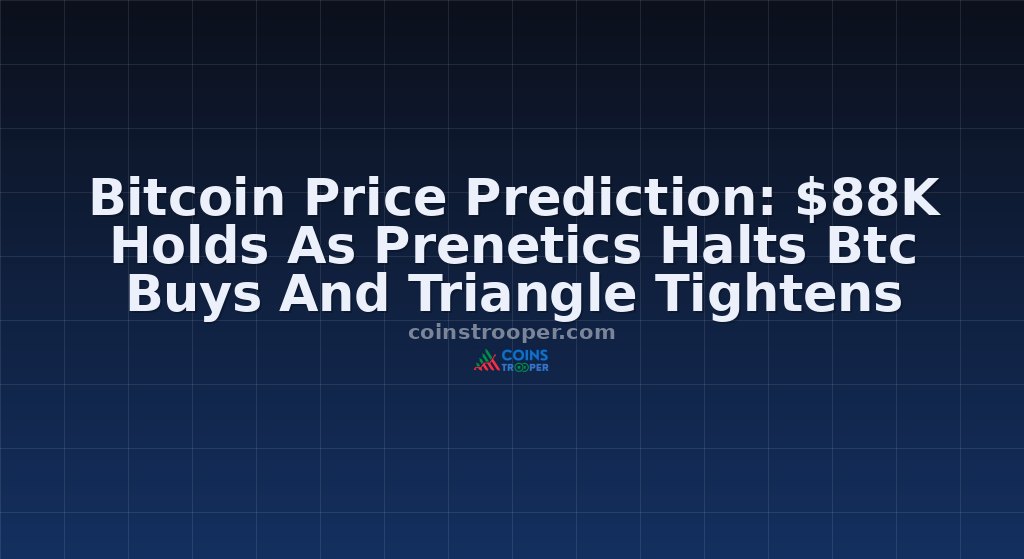Bitcoin Price Prediction: $88K Holds As Prenetics Halts Btc Buys And Triangle Tightens