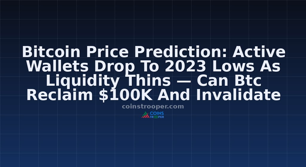 Bitcoin Price Prediction: Active Wallets Drop To 2023 Lows As Liquidity Thins — Can Btc Reclaim $100K And Invalidate The Bears?