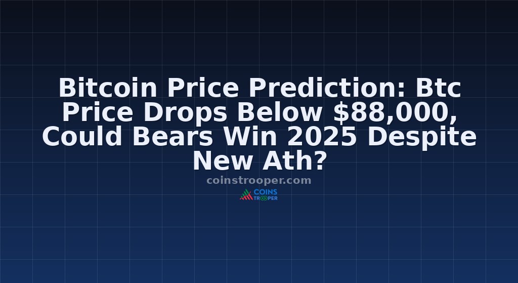 Bitcoin Price Prediction: Btc Price Drops Below $88,000, Could Bears Win 2025 Despite New Ath?
