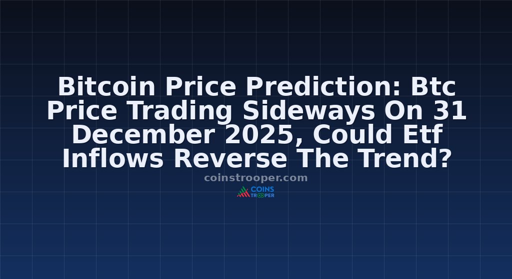 Bitcoin Price Prediction: Btc Price Trading Sideways On 31 December 2025, Could Etf Inflows Reverse The Trend?