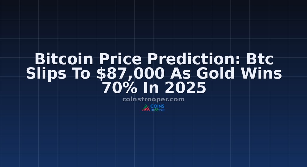 Bitcoin Price Prediction: Btc Slips To $87,000 As Gold Wins 70% In 2025