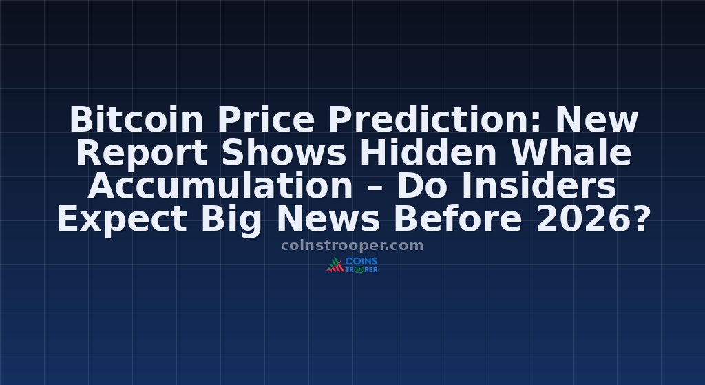 Bitcoin Price Prediction: New Report Shows Hidden Whale Accumulation – Do Insiders Expect Big News Before 2026?