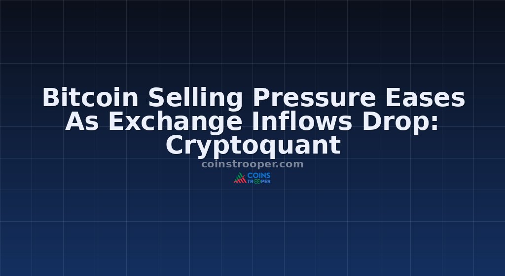 Bitcoin Selling Pressure Eases As Exchange Inflows Drop: Cryptoquant