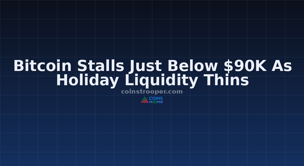 Bitcoin Stalls Just Below $90K As Holiday Liquidity Thins
