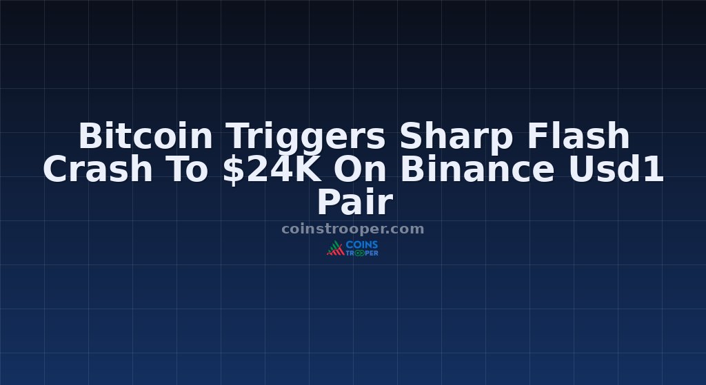 Bitcoin Triggers Sharp Flash Crash To $24K On Binance Usd1 Pair