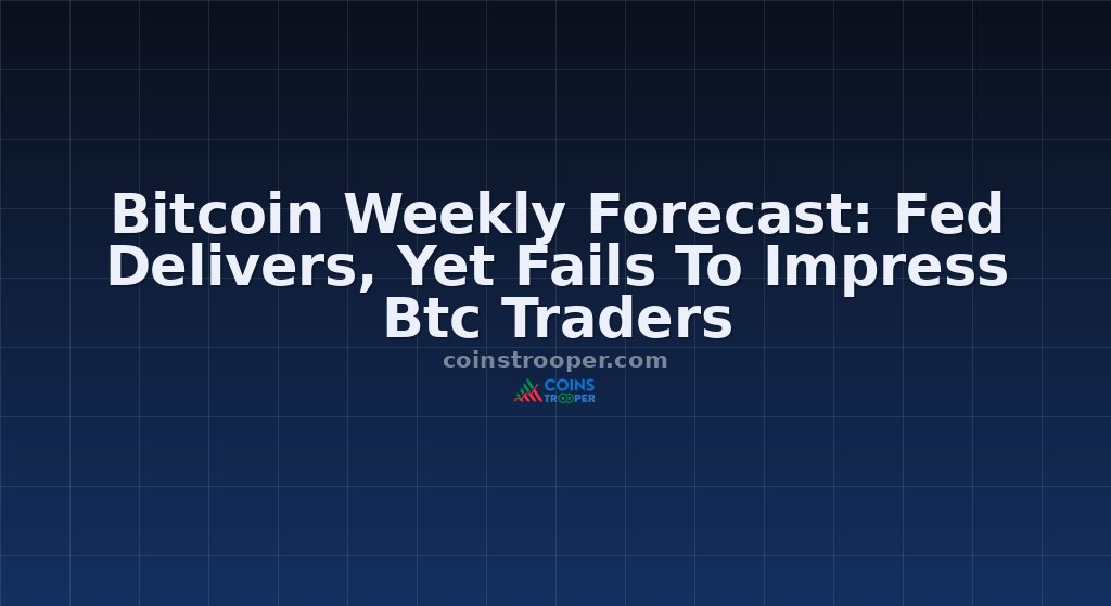 Bitcoin Weekly Forecast: Fed Delivers, Yet Fails To Impress Btc Traders