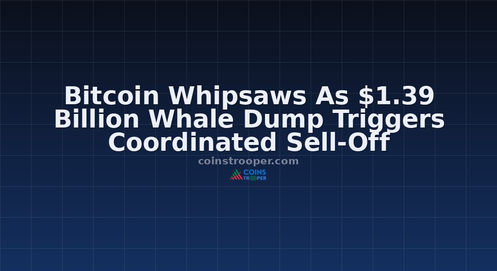 Bitcoin Whipsaws As $1.39 Billion Whale Dump Triggers Coordinated Sell-Off