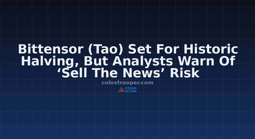 Bittensor (Tao) Set For Historic Halving, But Analysts Warn Of ‘Sell The News’ Risk