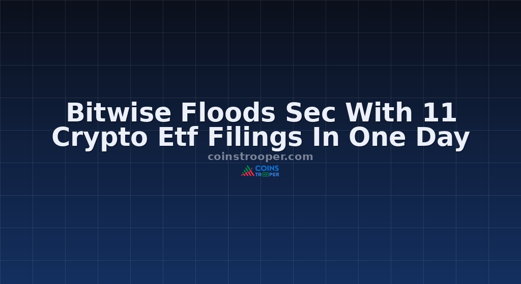 Bitwise Floods Sec With 11 Crypto Etf Filings In One Day