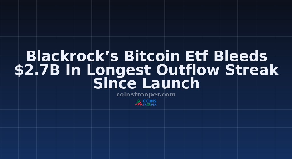 Blackrock’s Bitcoin Etf Bleeds $2.7B In Longest Outflow Streak Since Launch