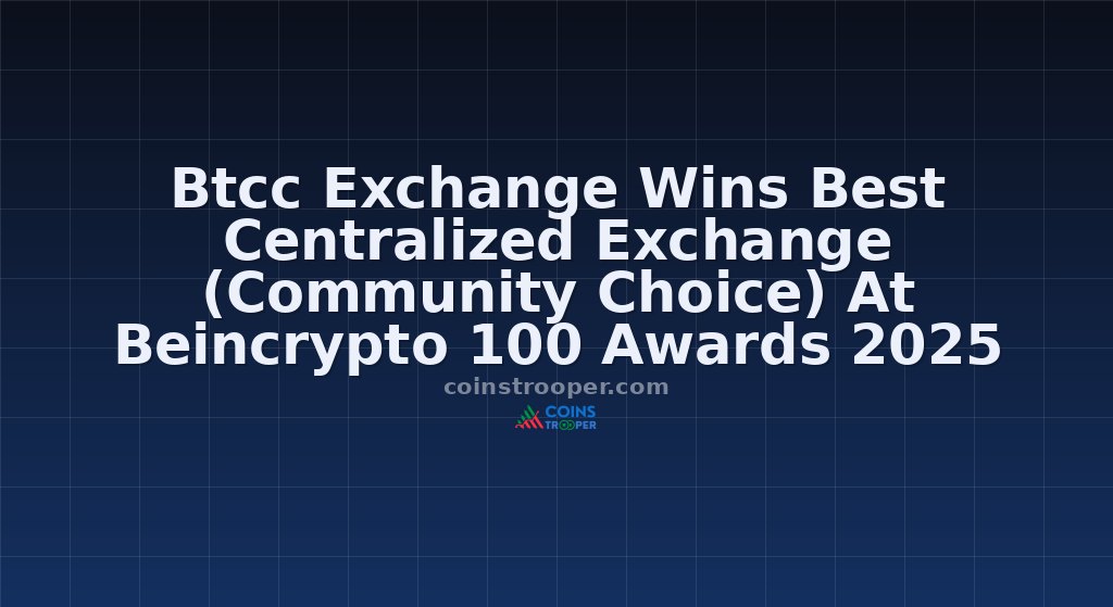 Btcc Exchange Wins Best Centralized Exchange (Community Choice) At Beincrypto 100 Awards 2025