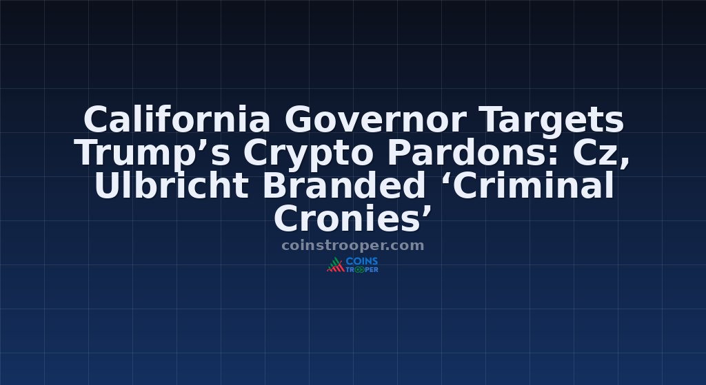 California Governor Targets Trump’s Crypto Pardons: Cz, Ulbricht Branded ‘Criminal Cronies’