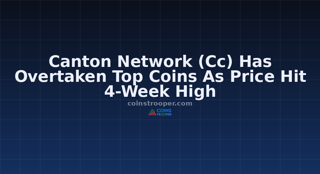 Canton Network (Cc) Has Overtaken Top Coins As Price Hit 4-Week High