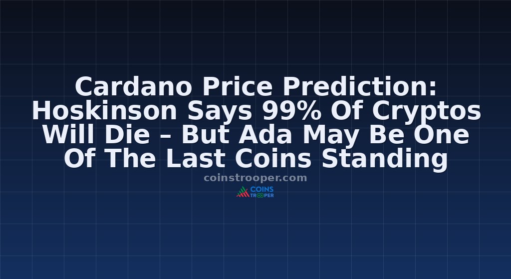 Cardano Price Prediction: Hoskinson Says 99% Of Cryptos Will Die – But Ada May Be One Of The Last Coins Standing 