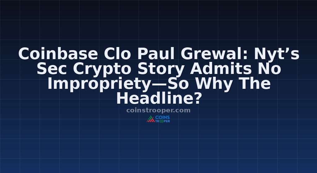 Coinbase Clo Paul Grewal: Nyt’s Sec Crypto Story Admits No Impropriety—So Why The Headline?