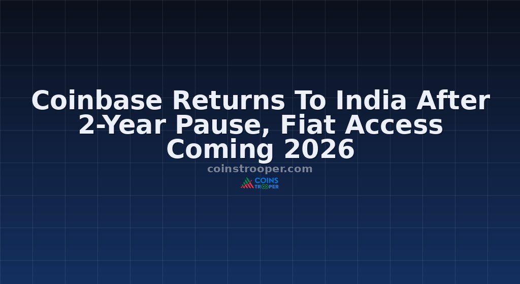 Coinbase Returns To India After 2-Year Pause, Fiat Access Coming 2026
