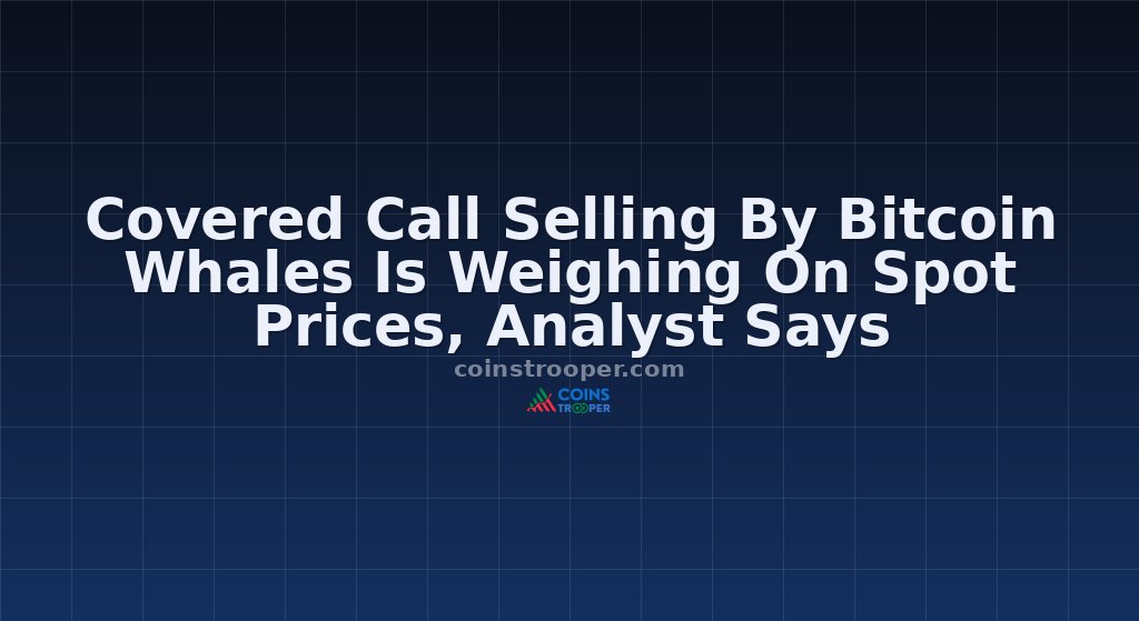 Covered Call Selling By Bitcoin Whales Is Weighing On Spot Prices, Analyst Says