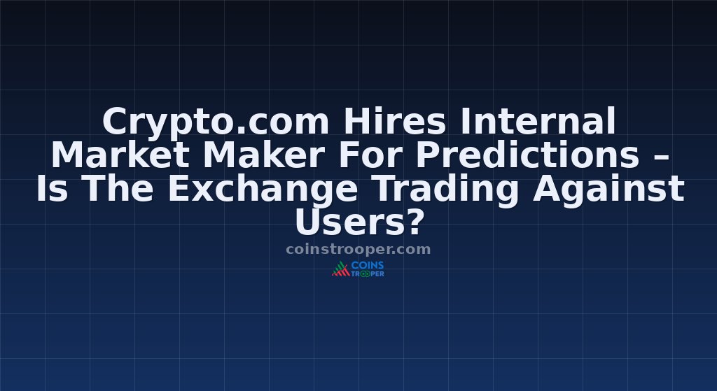Crypto.com Hires Internal Market Maker For Predictions – Is The Exchange Trading Against Users?