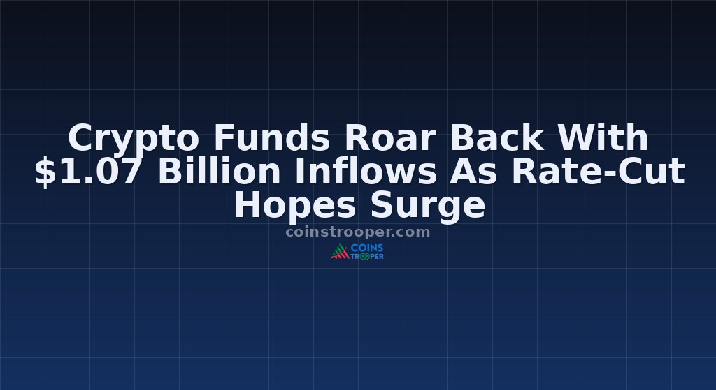 Crypto Funds Roar Back With $1.07 Billion Inflows As Rate-Cut Hopes Surge