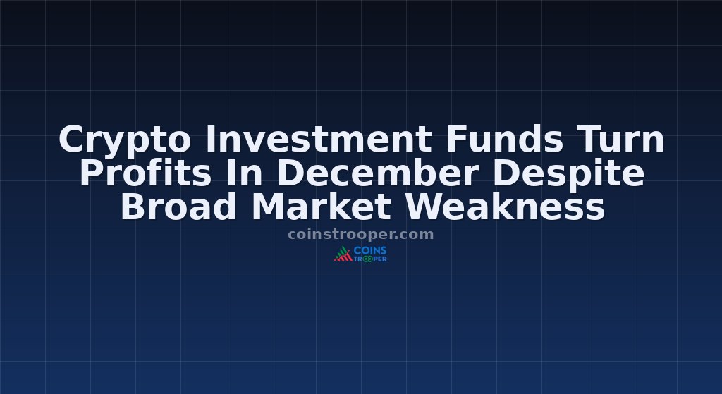 Crypto Investment Funds Turn Profits In December Despite Broad Market Weakness