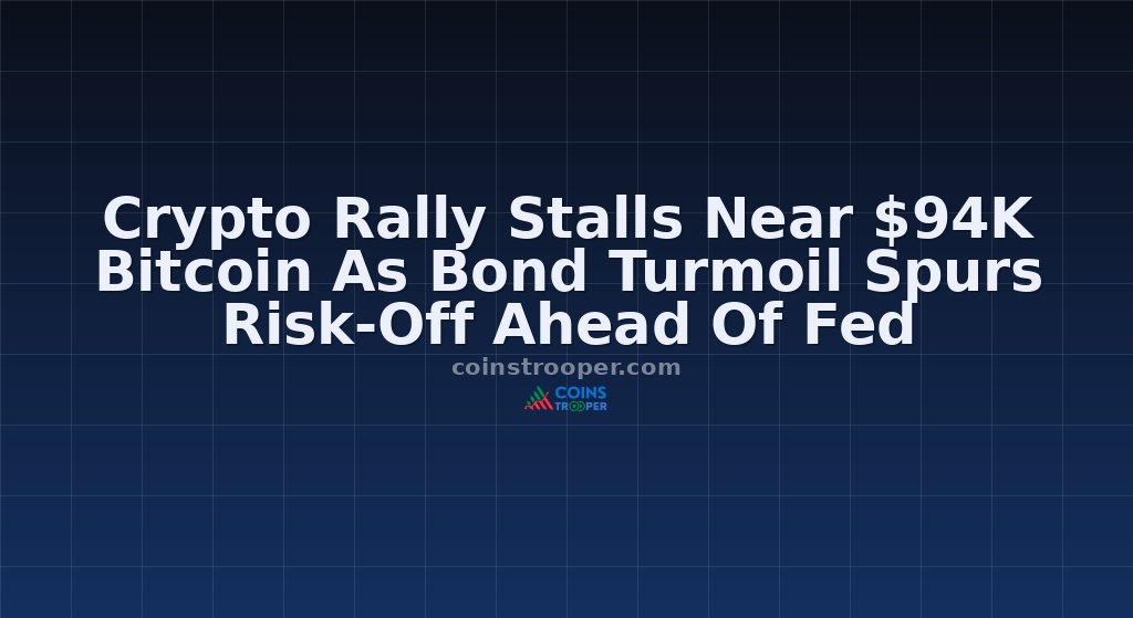 Crypto Rally Stalls Near $94K Bitcoin As Bond Turmoil Spurs Risk-Off Ahead Of Fed
