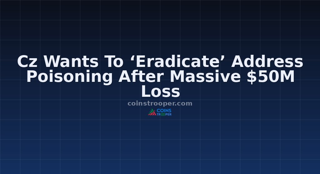Cz Wants To ‘Eradicate’ Address Poisoning After Massive $50M Loss