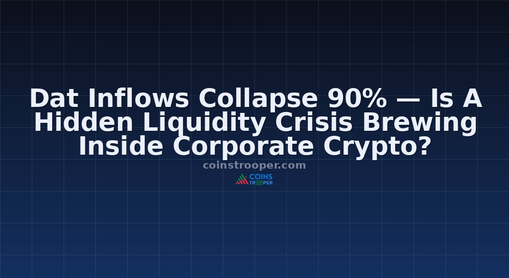 Dat Inflows Collapse 90% — Is A Hidden Liquidity Crisis Brewing Inside Corporate Crypto?