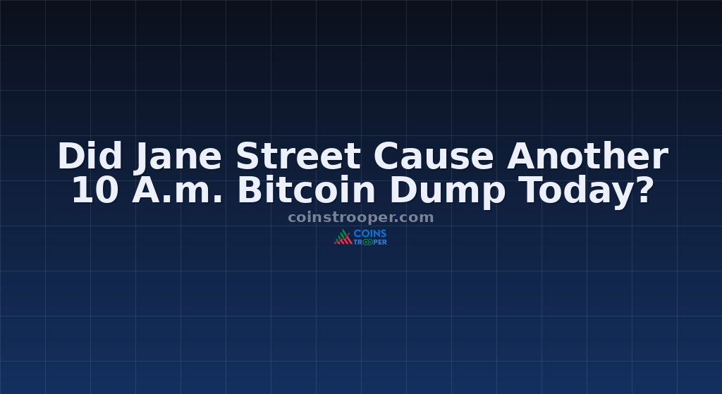 Did Jane Street Cause Another 10 A.m. Bitcoin Dump Today?