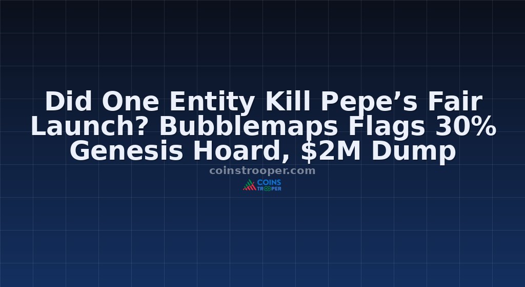 Did One Entity Kill Pepe’s Fair Launch? Bubblemaps Flags 30% Genesis Hoard, $2M Dump