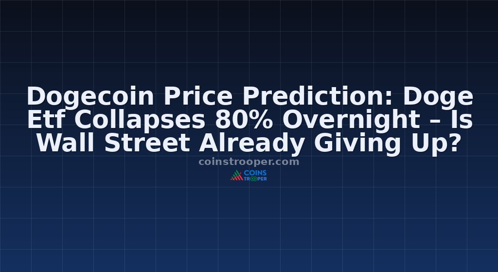 Dogecoin Price Prediction: Doge Etf Collapses 80% Overnight – Is Wall Street Already Giving Up?
