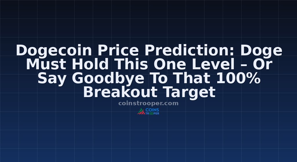 Dogecoin Price Prediction: Doge Must Hold This One Level – Or Say Goodbye To That 100% Breakout Target