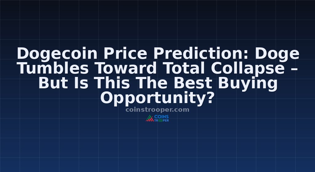 Dogecoin Price Prediction: Doge Tumbles Toward Total Collapse – But Is This The Best Buying Opportunity?