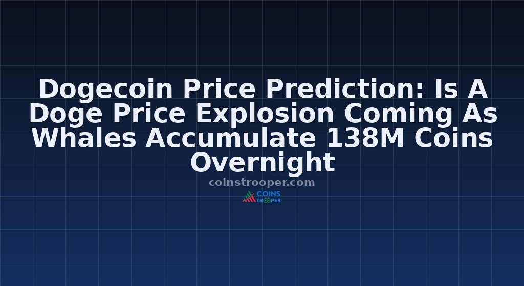 Dogecoin Price Prediction: Is A Doge Price Explosion Coming As Whales Accumulate 138M Coins Overnight