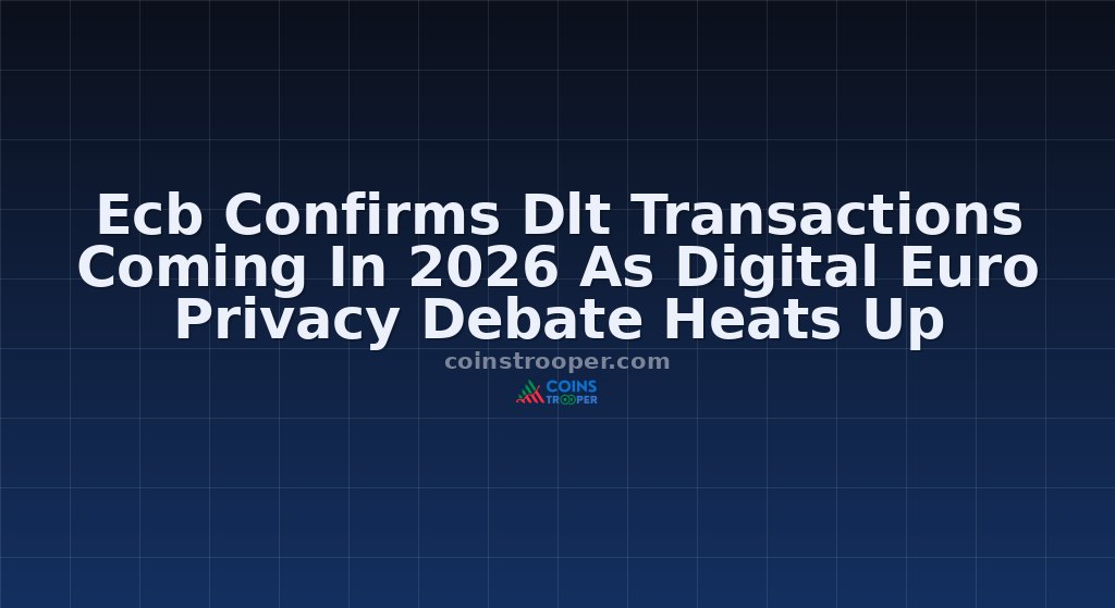 Ecb Confirms Dlt Transactions Coming In 2026 As Digital Euro Privacy Debate Heats Up