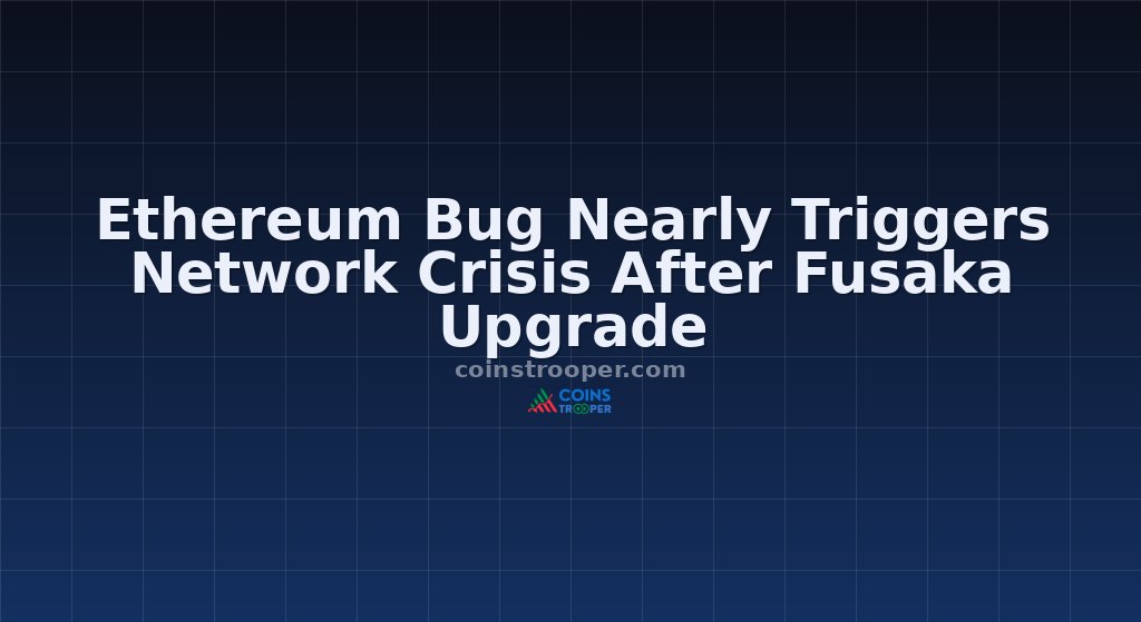 Ethereum Bug Nearly Triggers Network Crisis After Fusaka Upgrade