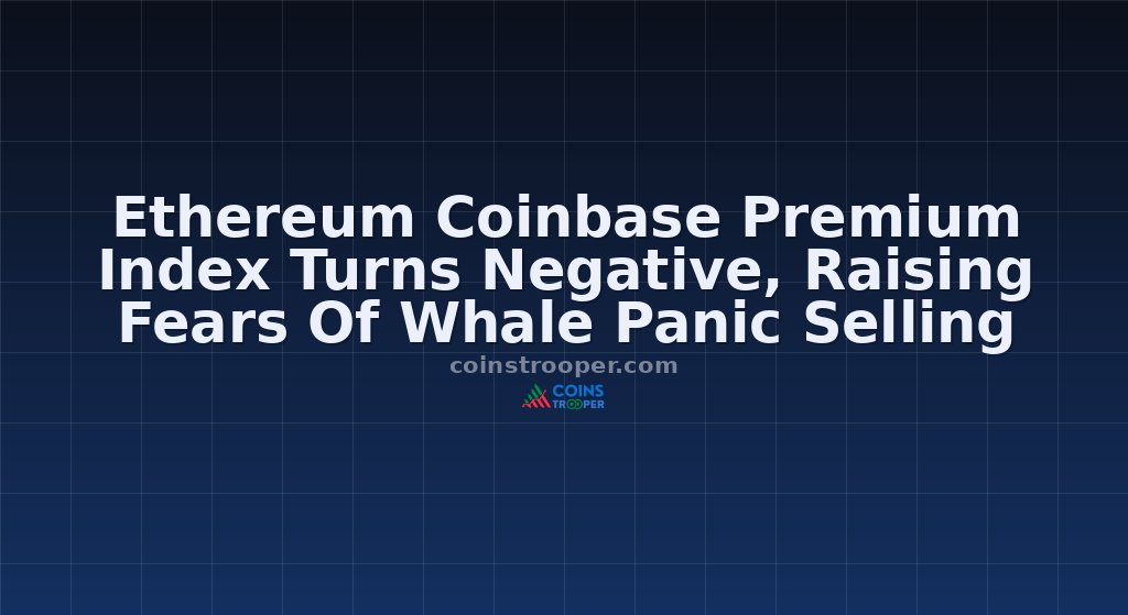 Ethereum Coinbase Premium Index Turns Negative, Raising Fears Of Whale Panic Selling
