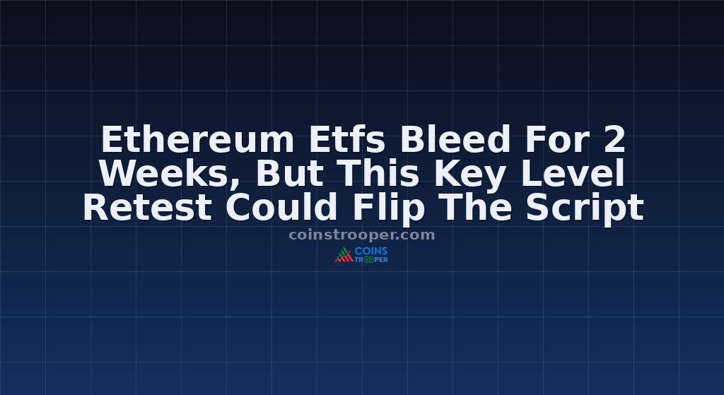 Ethereum Etfs Bleed For 2 Weeks, But This Key Level Retest Could Flip The Script
