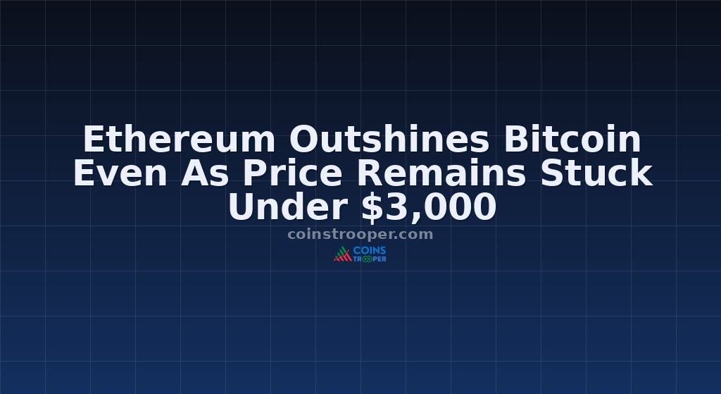 Ethereum Outshines Bitcoin Even As Price Remains Stuck Under $3,000