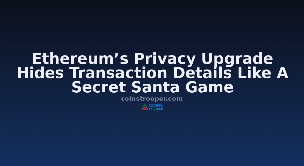 Ethereum’s Privacy Upgrade Hides Transaction Details Like A Secret Santa Game