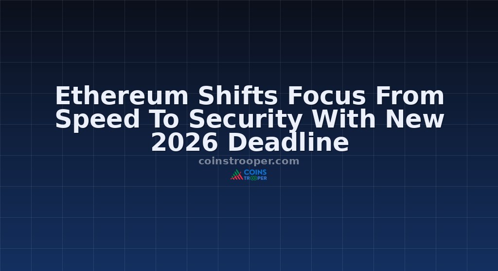Ethereum Shifts Focus From Speed To Security With New 2026 Deadline
